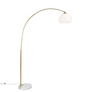 Moderná oblúková lampa z mosadze s bielym tienidlom - Arc Basic vyobraziť