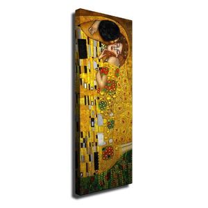 Nástenná reprodukcia na plátne Gustav Klimt The Kiss, 30 × 80 cm vyobraziť