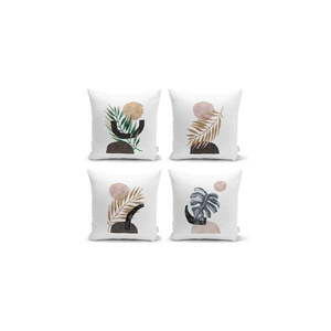 Súprava 4 dekoratívnych obliečok na vankúše Minimalist Cushion Covers Geometric Leaf, 45 x 45 cm vyobraziť
