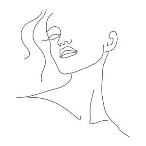 Plagát 29x41 cm Minimal Woman Face Line Art – Veronika Boulová vyobraziť