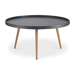 Sivý konferenčný stolík s nohami z bukového dreva Furnhouse Opus, Ø 90 cm vyobraziť