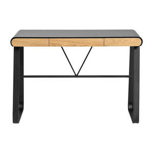 Čierny pracovný stôl s 3 zásuvkami Marckeric Astrid vyobraziť