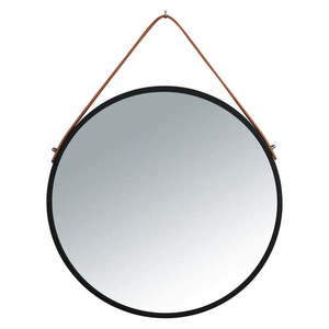 Čierne závesné zrkadlo Wenko Borrone, ø 40 cm vyobraziť