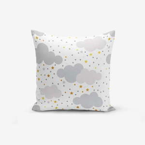 Obliečka na vankúš s prímesou bavlny Minimalist Cushion Covers Grey Clouds With Points Stars, 45 × 45 cm vyobraziť