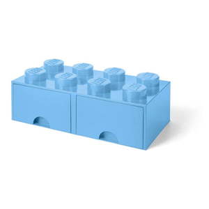 Svetlomodrý úložný box s dvoma zásuvkami LEGO® vyobraziť