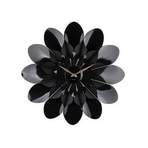 Čierne nástenné hodiny Karlsson Flower, ø 60 cm vyobraziť