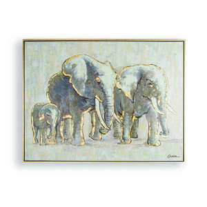 Ručne maľovaný obraz Graham & Brown Elephant Family, 80 × 60 cm vyobraziť