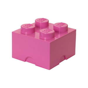 Ružový úložný box štvorec LEGO® vyobraziť