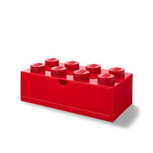 Červený stolový box so zásuvkou LEGO®, 31 x 16 cm vyobraziť