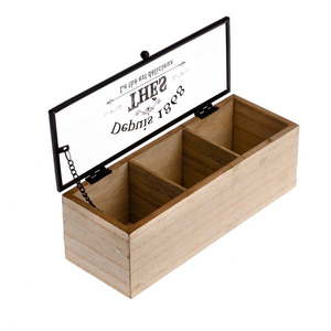 Drevená škatuľka na čaj se 3 priehradkami Dakls, 22, 5 x 8 cm vyobraziť