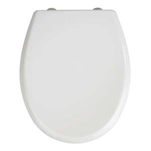 Biele WC sedadlo s jednoduchým zatváraním Wenko Gubbio, 44, 5 × 37 cm vyobraziť