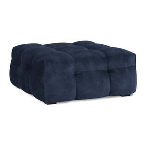 Modrý zamatový puf Windsor & Co Sofas Vesta vyobraziť
