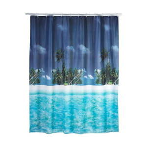 Modrý sprchový záves Wenko Dreamy Beach, 180 × 200 cm vyobraziť