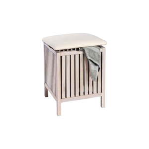 Biela kúpeľňová stolička s úložným priestorom z orechového dreva Wenko Norway vyobraziť