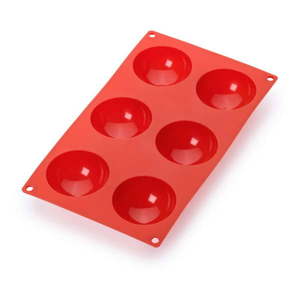 Červená silikónová forma na 6 mini dezertov Lékué vyobraziť