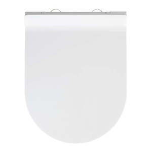 Biele WC sedadlo s jednoduchým zatváraním Wenko Habos, 46 × 36 cm vyobraziť