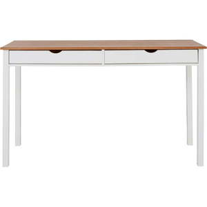 Bielo-hnedý pracovný stôl Støraa Gava, dĺžka 140 cm vyobraziť