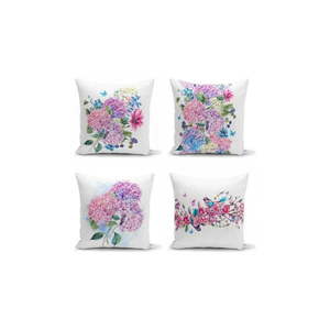 Súprava 4 dekoratívnych obliečok na vankúše Minimalist Cushion Covers Purple Pink, 45 x 45 cm vyobraziť