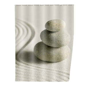 Sivý sprchový záves Wenko Sand, 180 × 200 cm vyobraziť