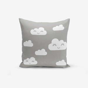 Obliečka na vankúš s prímesou bavlny Minimalist Cushion Covers Grey Background Cloud, 45 × 45 cm vyobraziť