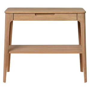 Konzolový stolík z dreva bieleho duba Unique Furniture Amalfi, 90 x 37 cm vyobraziť