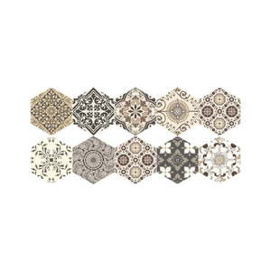 Sada 10 samolepiek na podlahu Ambiance Floor Stickers Hexagons Luiza, 40 × 90 cm vyobraziť