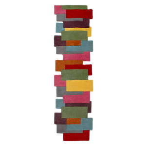 Farebný vlnený behúň Flair Rugs Abstract Collage, 60 x 230 cm vyobraziť