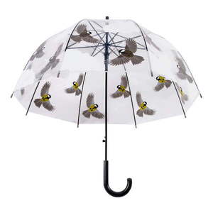 Transparentný dáždnik s potlačou vtáčikov Esschert Design, ⌀ 80, 8 cm vyobraziť