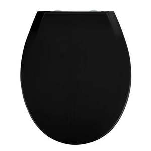 Čierne WC sedadlo s jednoduchým zatváraním Wenko Kos, 44 × 37, 5 cm vyobraziť