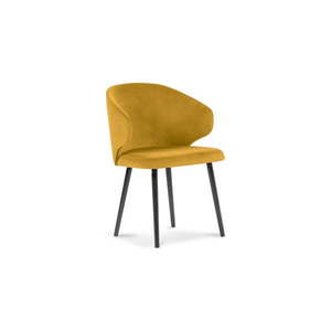 Žltá jedálenská stolička so zamatovým poťahom Windsor & Co Sofas Nemesis vyobraziť
