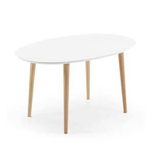 Biely rozkladací jedálenský stôl s bielou doskou 90x140 cm Oqui – Kave Home vyobraziť