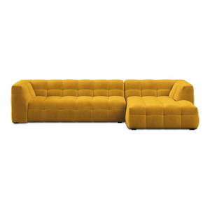 Žltá zamatová rohová pohovka Windsor & Co Sofas Vesta, pravý roh vyobraziť