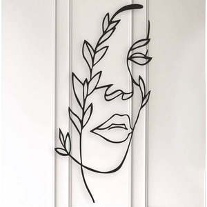 Čierna kovová nástenná dekorácia Kate Louise Face vyobraziť