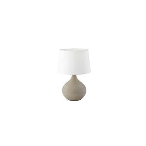 Bielo-hnedá stolová lampa z keramiky a tkaniny Trio Martin, výška 29 cm vyobraziť