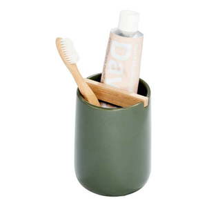 Zelený keramický pohárik na zubné kefky iDesign Eco Vanity vyobraziť