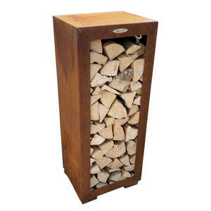 Hnedý oceľový zásobník na drevo Remundi, šírka 50 cm vyobraziť