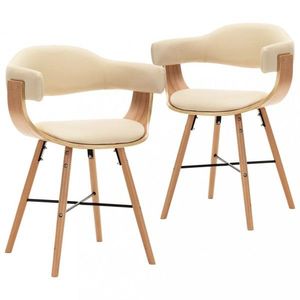 Jedálenská stolička 2 ks ohýbané drevo Dekorhome Krémová vyobraziť