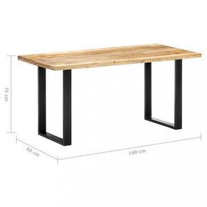 Jedálenský stôl mangovníkové drevo/kov 160x80x75 cm vyobraziť