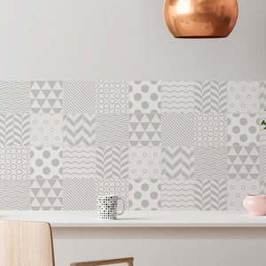 Sada 9 nástenných samolepiek Ambiance Cement Tiles Scandinavian Finnish, 10 × 10 cm vyobraziť