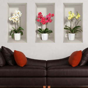 Sada 3 3D samolepiek na stenu Ambiance Orchids vyobraziť