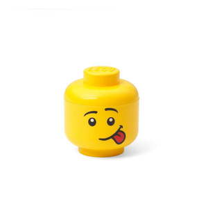 Žltá úložná škatuľa v tvare hlavy LEGO® silly, 10, 5 x 10, 6 x 12 cm vyobraziť