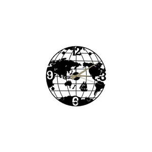 Čierne nástenné hodiny Globe Clock, ⌀ 50 cm vyobraziť