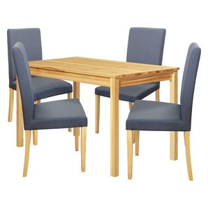 Jedálenský stôl 8848 lak + 4 stoličky PRIMA 3038 sivá/svetlé nohy vyobraziť
