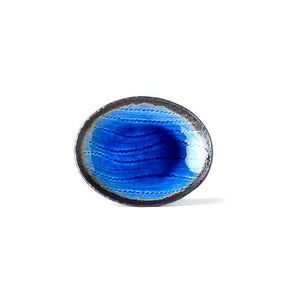Modrý keramický oválny tanier MIJ Cobalt, 24 x 20 cm vyobraziť