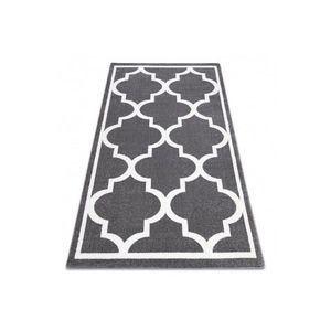 Kusový koberec SKETCH KIERAN sivý/biely trellis vyobraziť