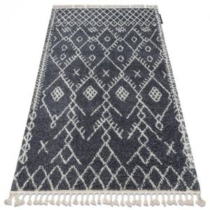 Kusový shaggy koberec BERBER TANGER sivý vyobraziť