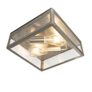 Moderné štvorcové vonkajšie stropné svietidlo z ocele, 2 žiarovky - Rotterdam vyobraziť
