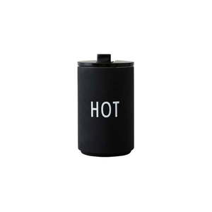 Čierny termo hrnček 350 ml Hot – Design Letters vyobraziť
