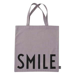Sivá plátená taška Design Letters Smile vyobraziť