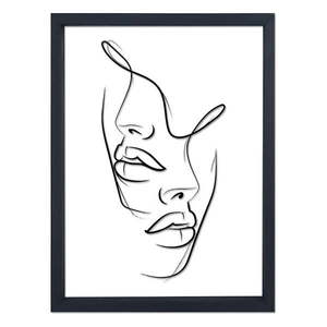 Sklenený obraz v čiernom ráme Vavien Artwork Faces, 32 x 42 cm vyobraziť